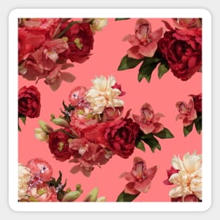 Just Flowers on Deep Blush Pink Sticker